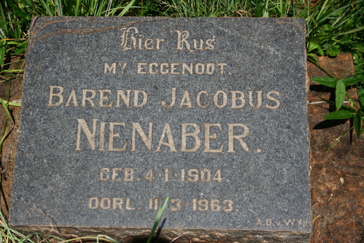 NIENABER Barend Jacobus 1904-1963