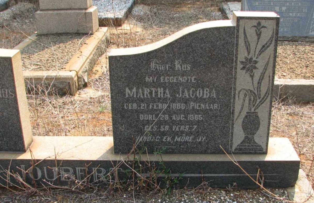 JOUBERT Martha Jacoba nee PIENAAR 1886-1965