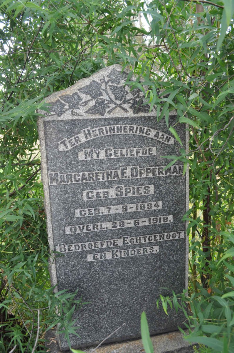 OPPERMAN Margaretha E. nee SPIES 1894-1919