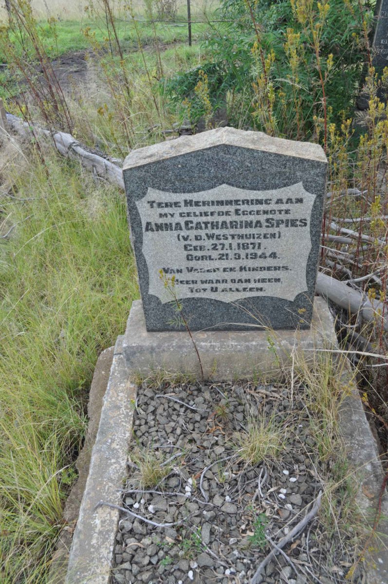 SPIES Anna Catharina nee V.D. WESTHUIZEN 1871-1944