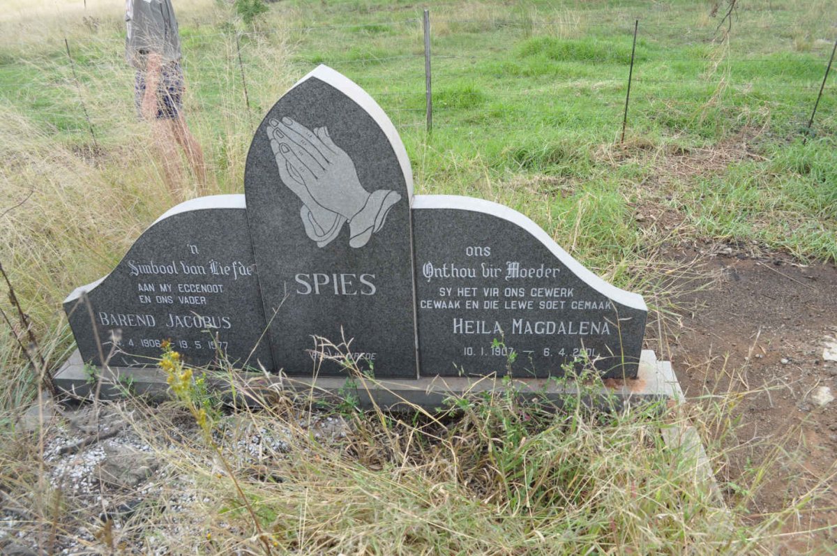 SPIES Barend Jacobus 1906-1977 &amp; Heila Magdalena 1907-2001