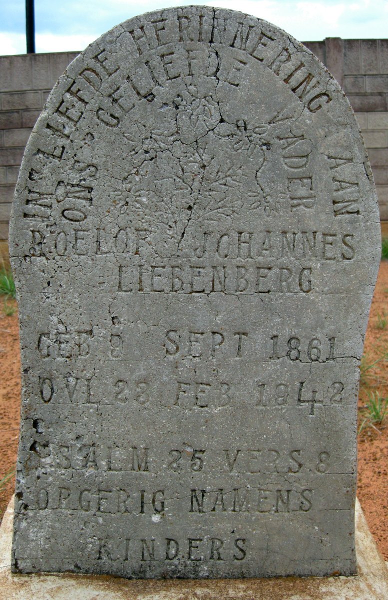 LIEBENBERG Roelof Johannes 1861-1942