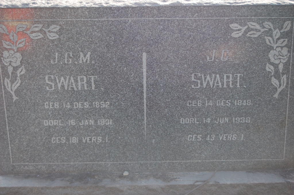 SWART J.G.M. 1852-1931 &amp; J.C. 1848-1938