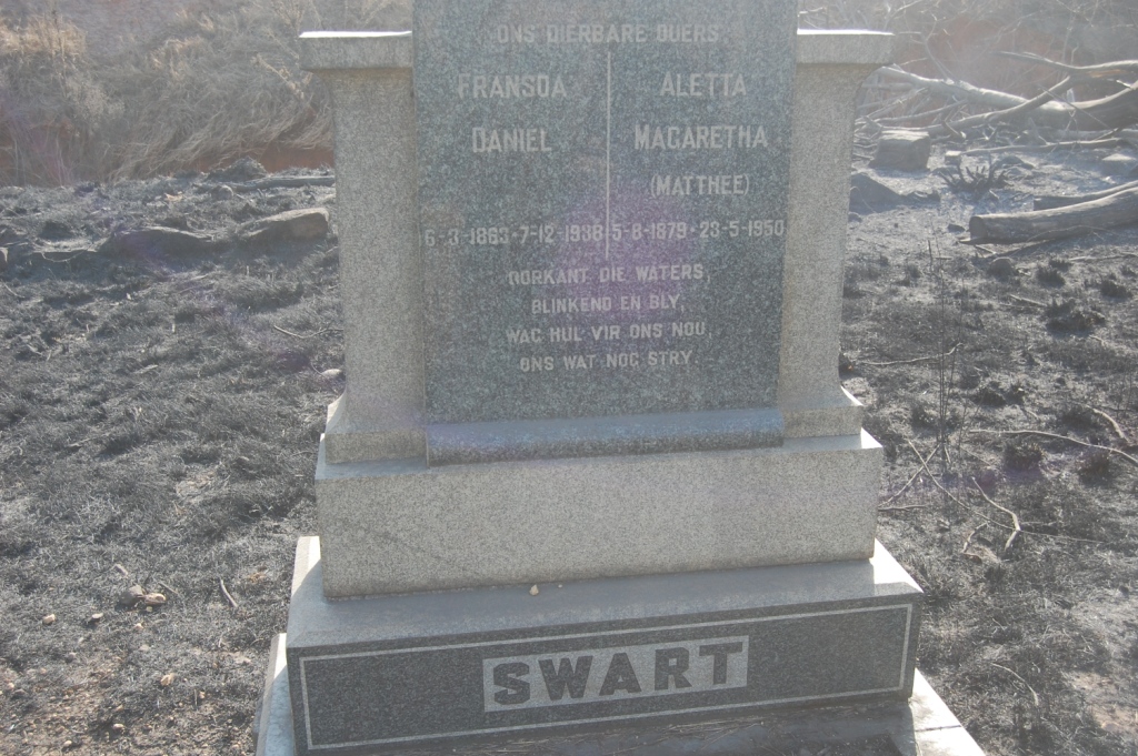 SWART Fransda Daniel 1863-1938 &amp; Aletta Magaretha MATTHEE 1879-1950