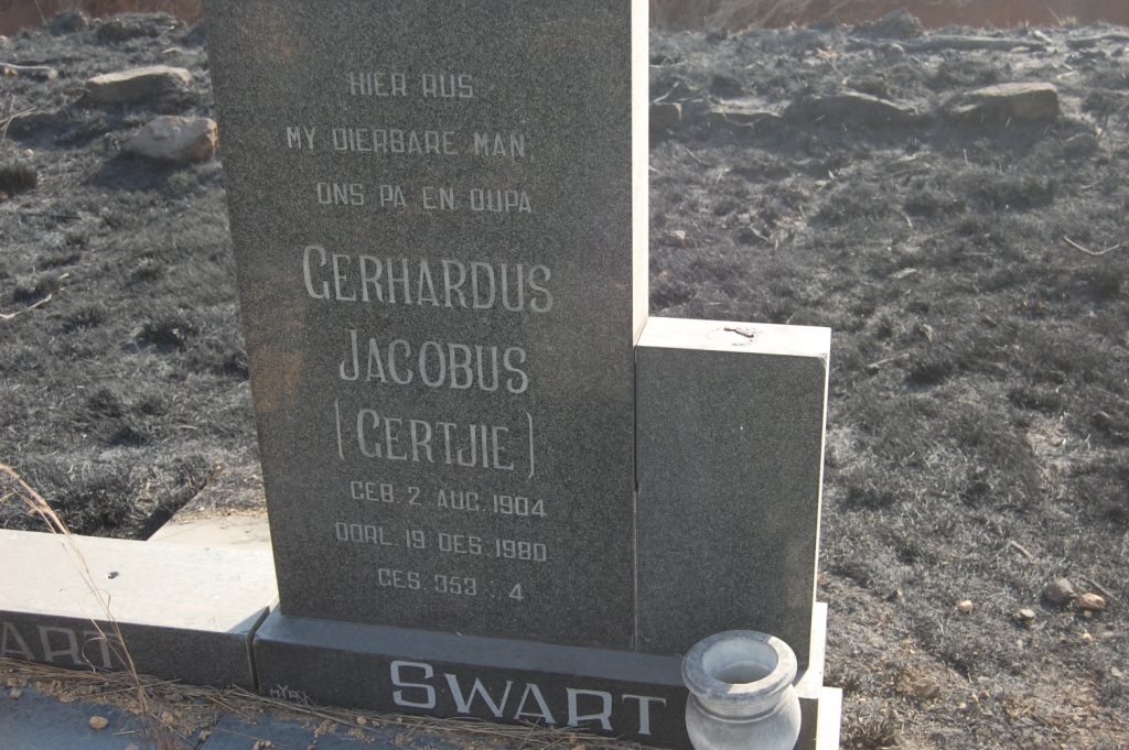 SWART Gerhardus Jacobus 1904-1980