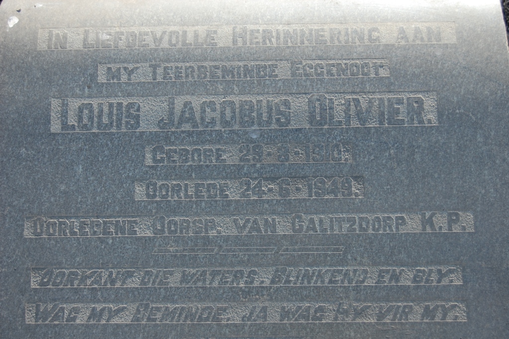 OLIVIER Louis Jacobus 1910-1949
