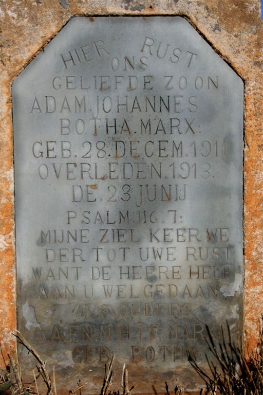 MARX Adam Johannes Botha 1911-1913
