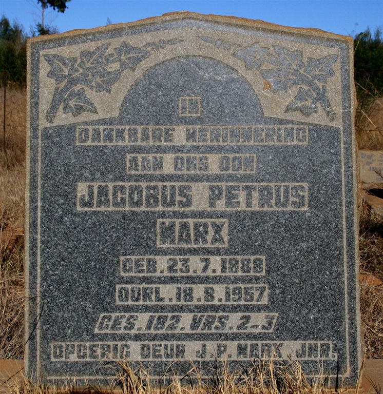 MARX Jacobus Petrus 1888-1957
