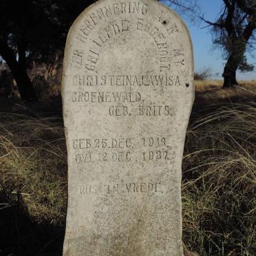 GROENEWALD Christeina Lawisa nee BRITS 1918-1937