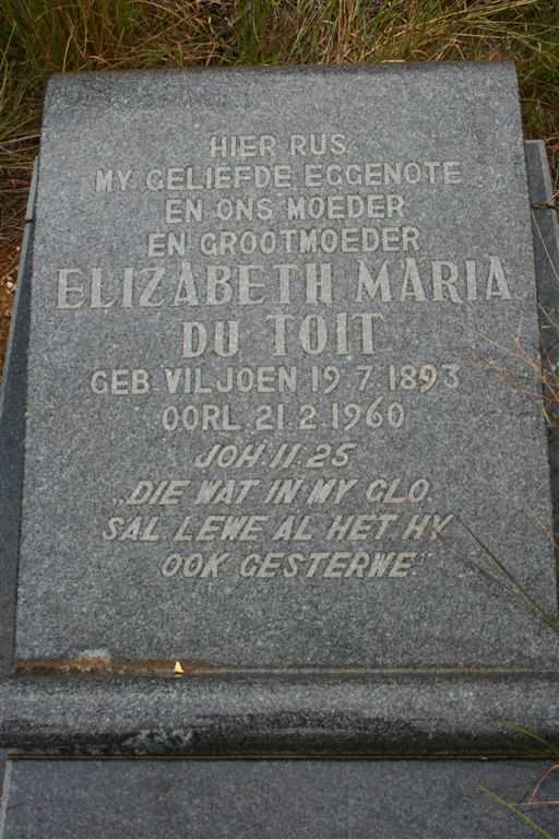 TOIT Elizabeth Maria, du nee VILJOEN 1893-1960