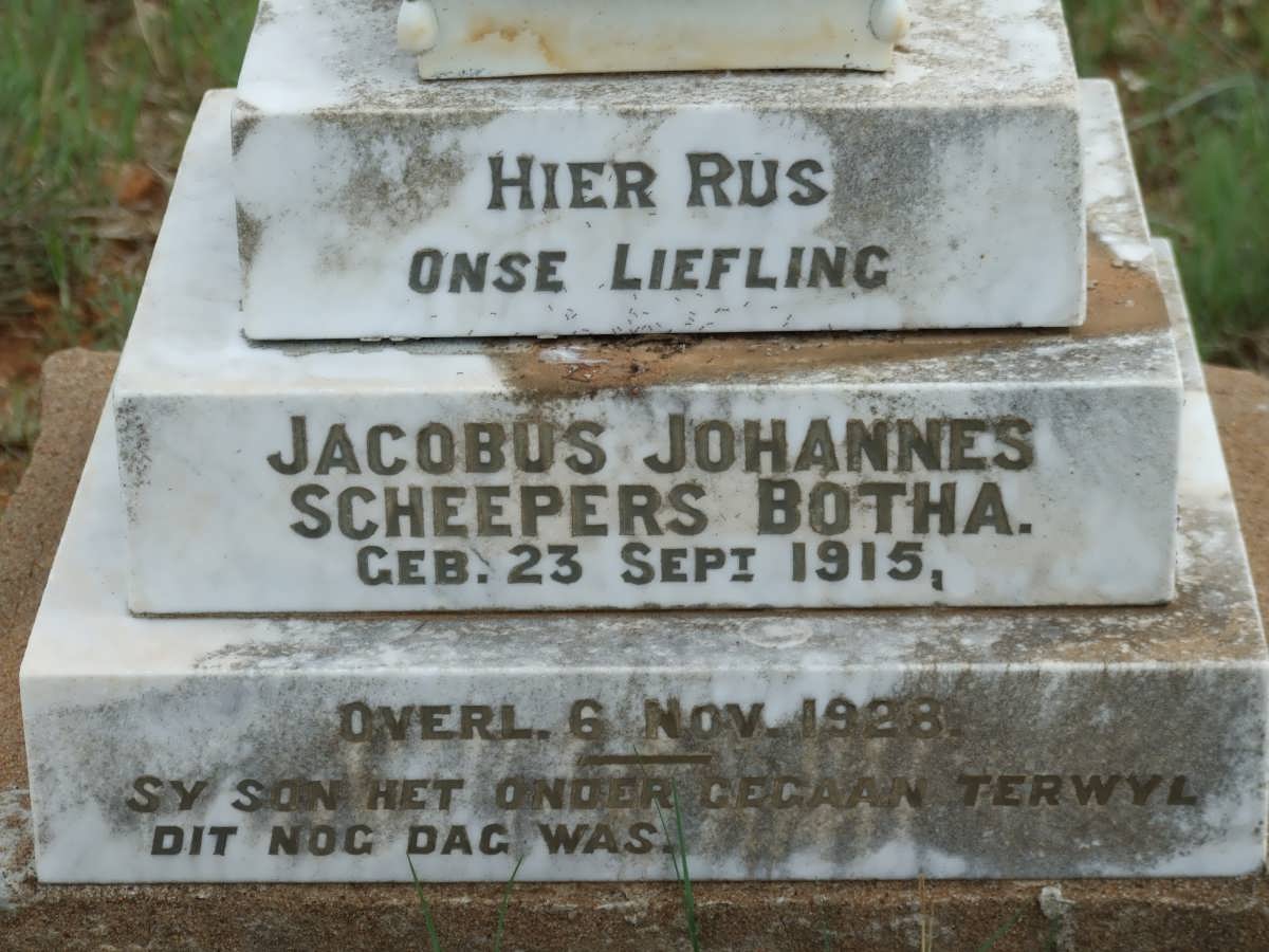 BOTHA Jacobus Johannes Scheepers 1915-1928