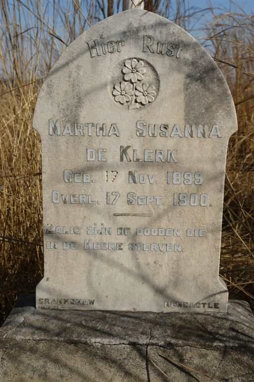 KLERK Martha Susanna, de 1899-1900