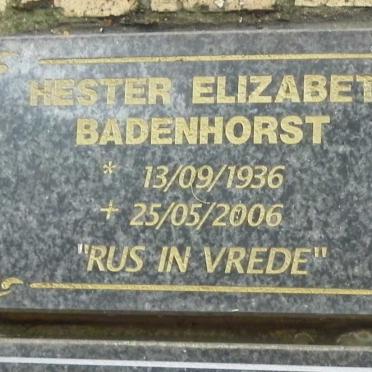 BADENHORST Hester Elizabeth 1936-2006