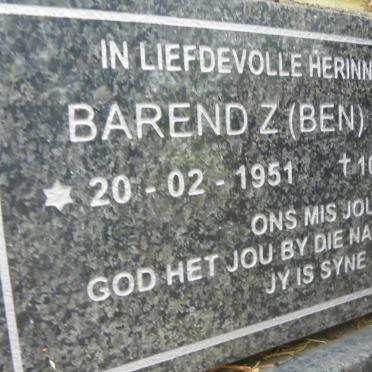 BEER Barend Z., de 1951-2009