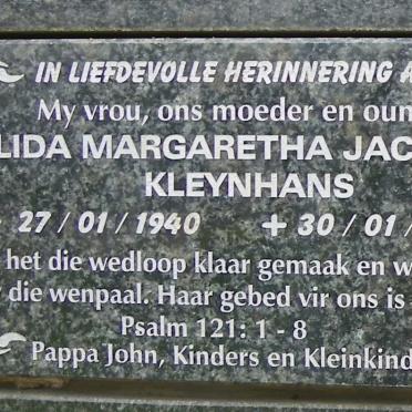 KLEYNHANS Alida Margaretha Jacomina 1940-2012