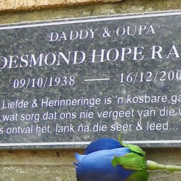 RABIE Desmond Hope 1938-2003