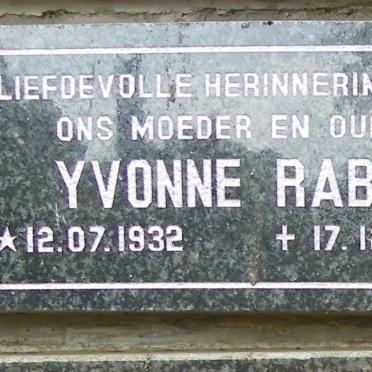 RABIE Yvonne 1932-2014
