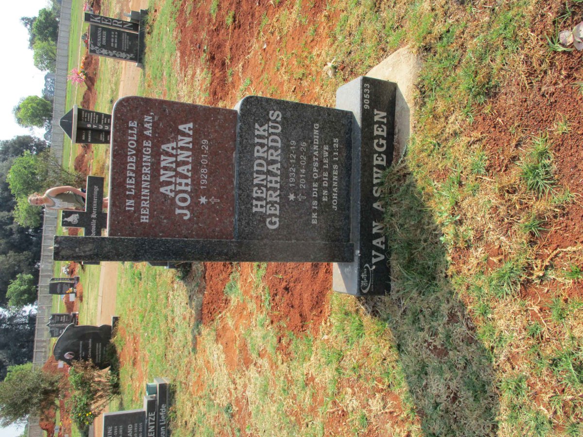 ASWEGEN Hendrik Gerhardus, van 1932-2014 &amp; Anna Johanna 1928-