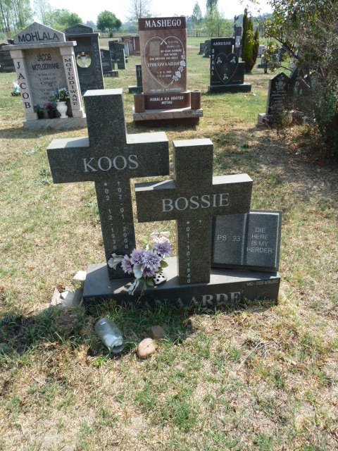 AARDE Koos, van 193?-2008 &amp; Bossie 1940-