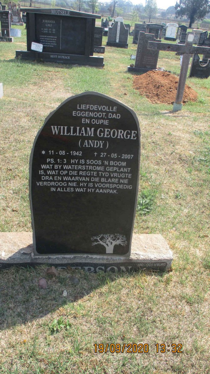 ANDERSON William George 1942-2007