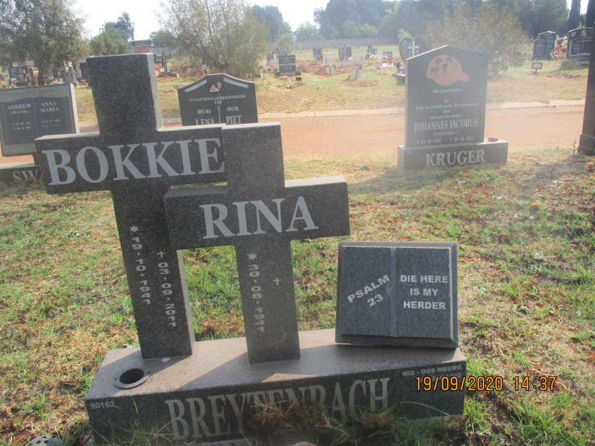 BREYTENBACH Bokkie 1941-2011 &amp; Rina 1941-