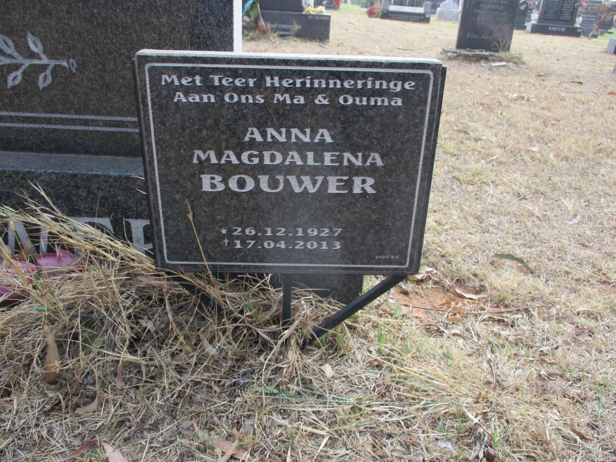 BOUWER Matheus van der Westhuizen 1923–2003 &amp; Anna Magdalena 1927–2013 #2
