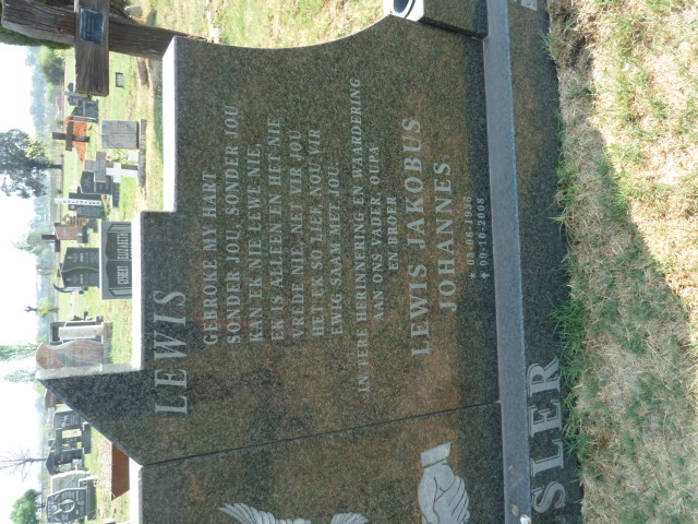 BRESLER Lewis Jakobus Johannes 1936–2008 &amp; Johanna Sophia 1937–2008 #2