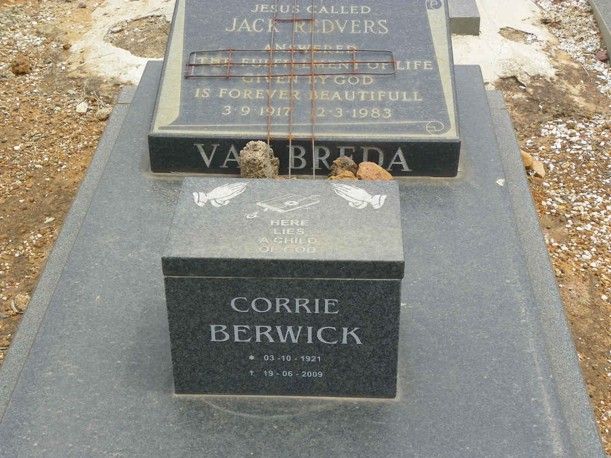 BREDA Jan Redvers, van 1917–1983 :: BERWICK Corrie 1929–2009 #2