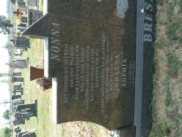 BRESLER Lewis Jakobus Johannes 1936–2008 &amp; Johanna Sophia 1937–2008 #3