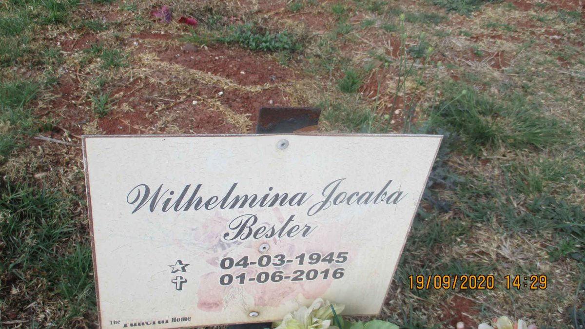 BESTER Wilhelmina Jocaba 1945-2016