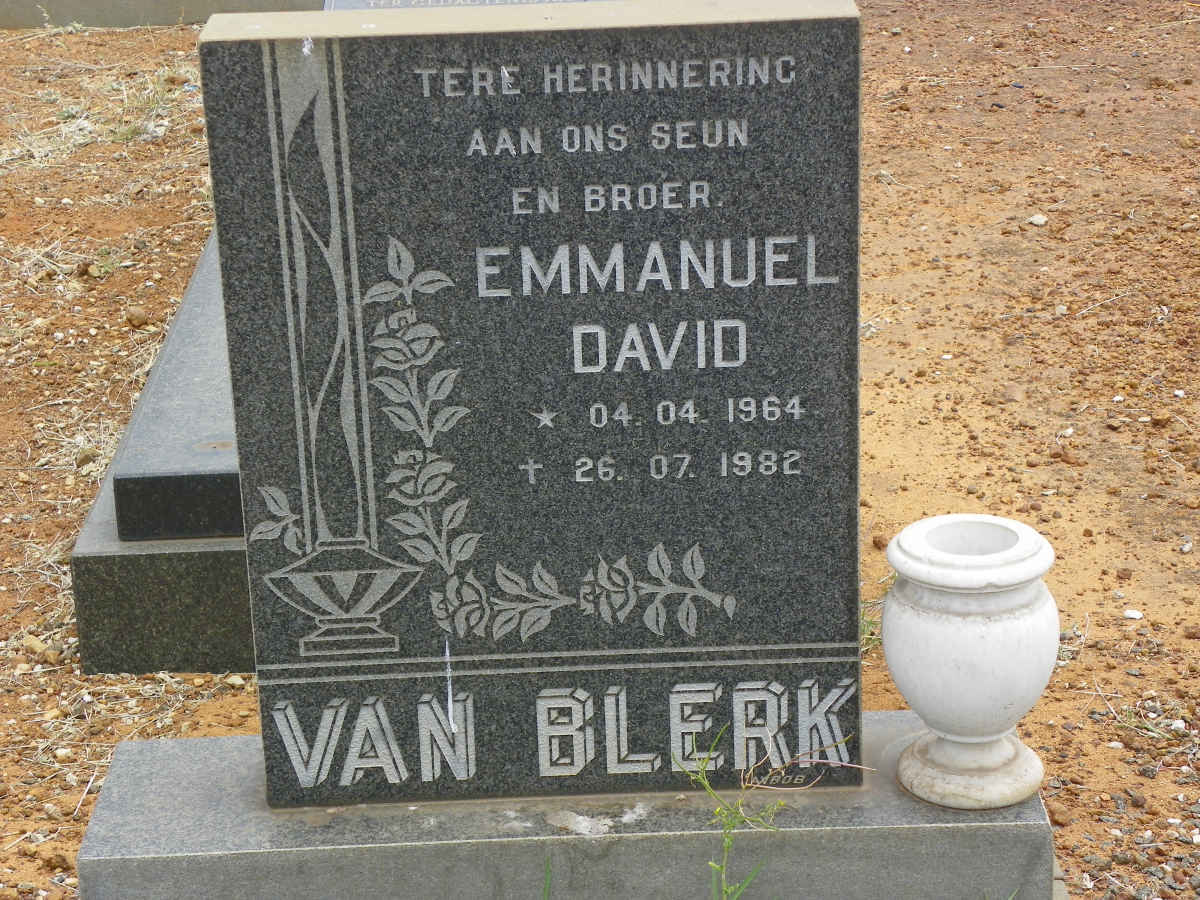 BLERK Emmanuel David, van 1964-1982