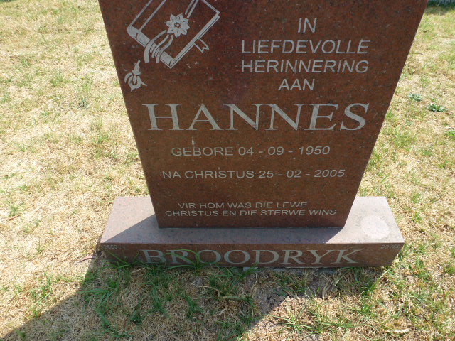 BROODRYK Hannes 1950-2005