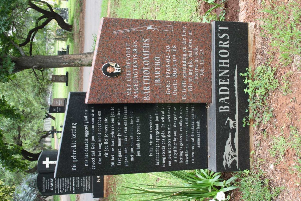 BADENHORST Bartholomeus 1968-2002