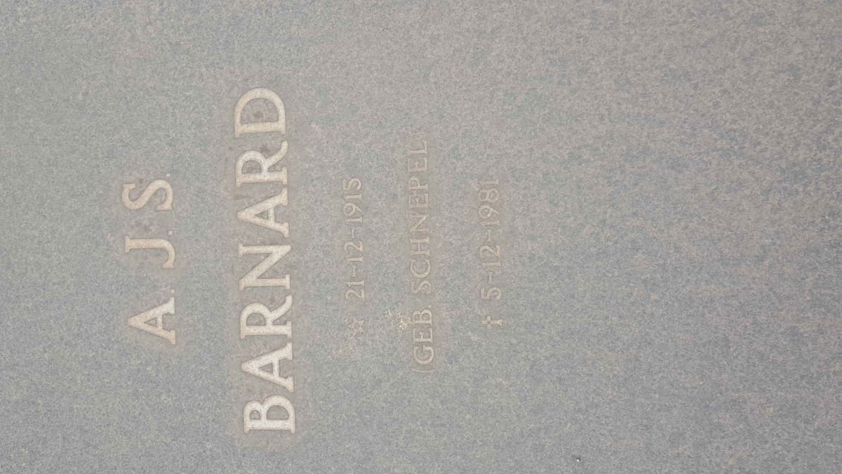 BARNARD A.J.S. nee SCHNEPEL 1915-1981