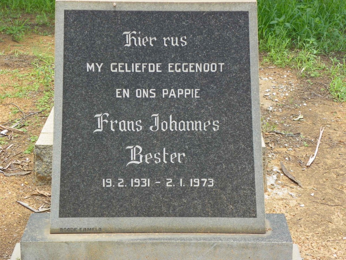 BESTER Frans Johannes 1931-1973