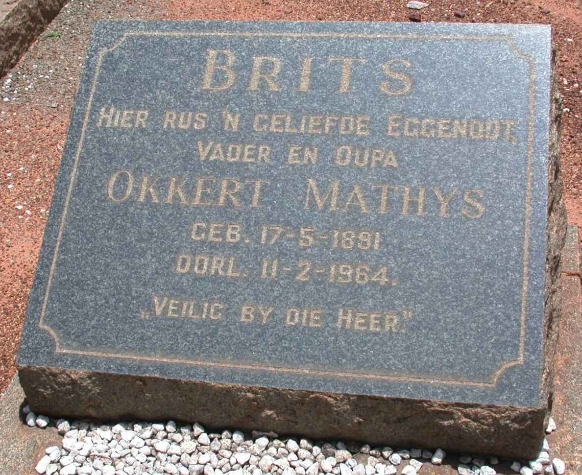BRITS Okkert Mathys 1891-1964