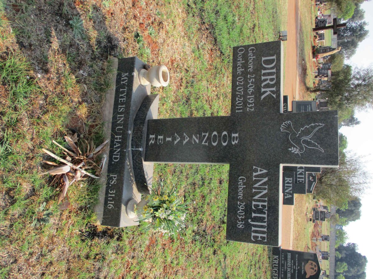 BOONZAAIER Dirk 1932-2011 &amp; Annetjie 1938-