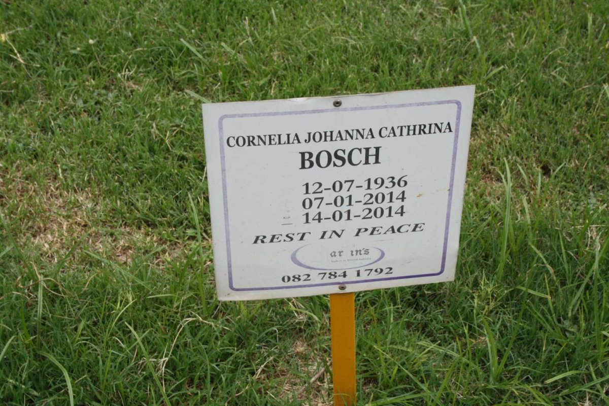 BOSCH Cornelia Johanna Cathrina 1936-2014