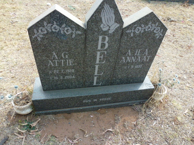 BELL A.G. 1929-2004 &amp; A.H.A. 1933-
