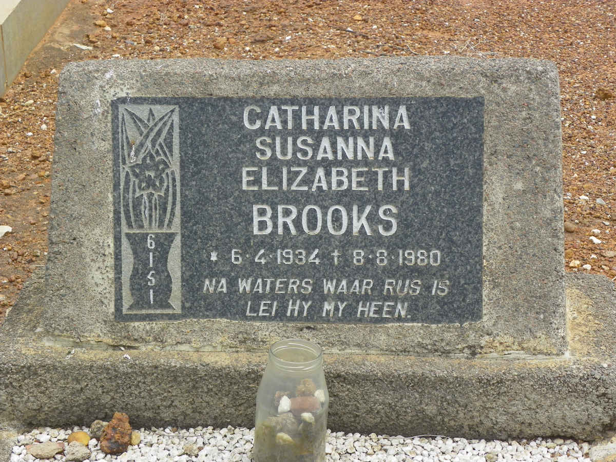 BROOKS Catharina Susanna Elizabeth 1934-1980