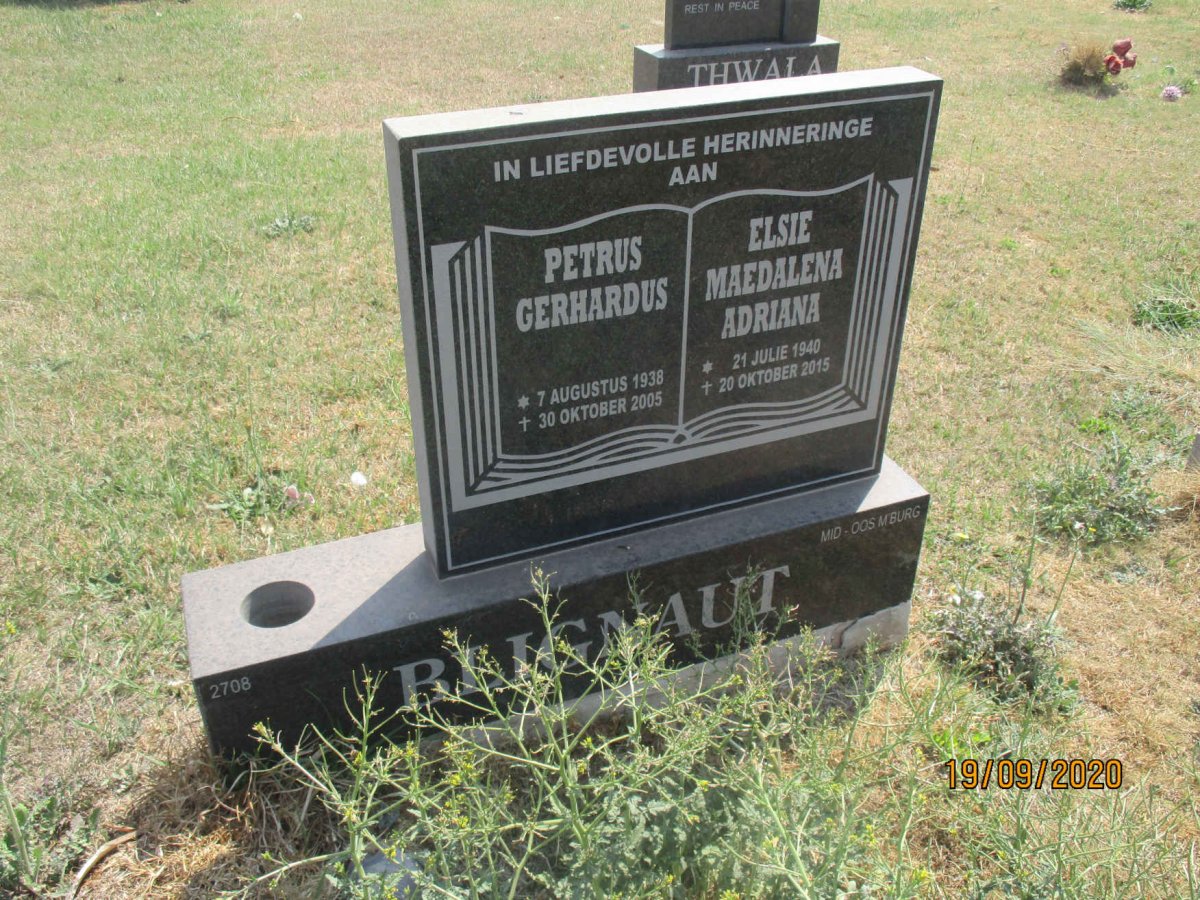 BLIGNAUT Petrus Gerhardus 1938-2005 &amp; Elsie Maedalena Adriana 1940-2015