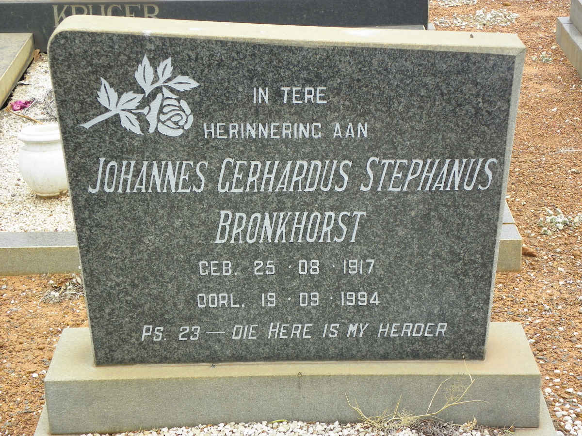 BRONKHORST Johannes Gerhardus Stephanus 1917-1994