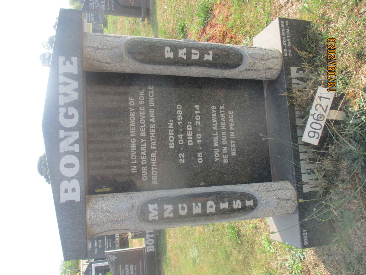 BONGWE Mncedisi Paul 1980-2014