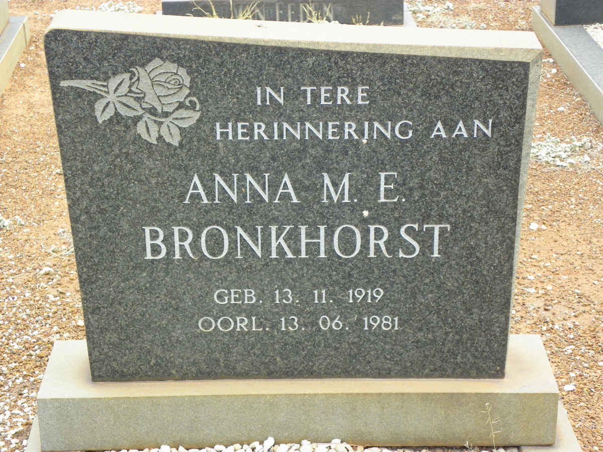 BRONKHORST Anna M.E. 1919-1981