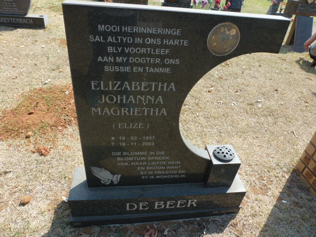 BEER Elizabetha Johanna Magrietha, de 1957-2003