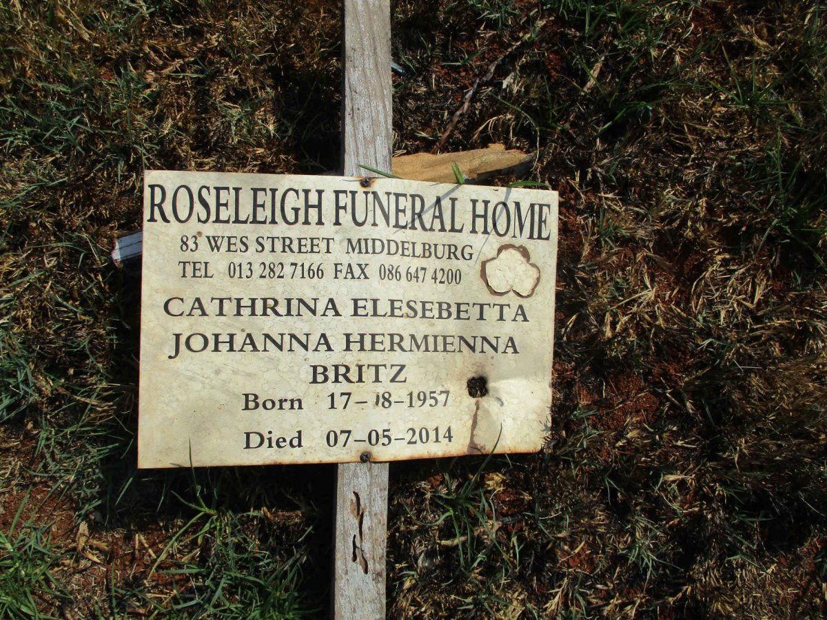 BRITZ Cathrina Elesebetta Johanna Hermienna 1957-2014