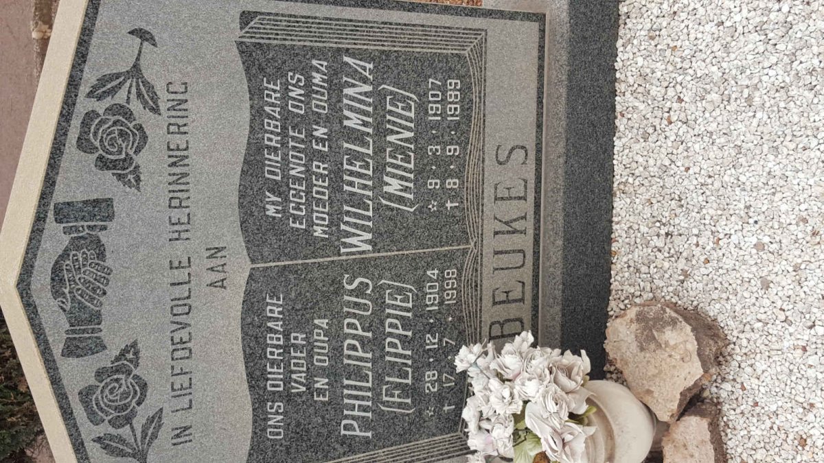 BEUKES Philippus 1904-1998 &amp; Wilhelmina 1907-1989