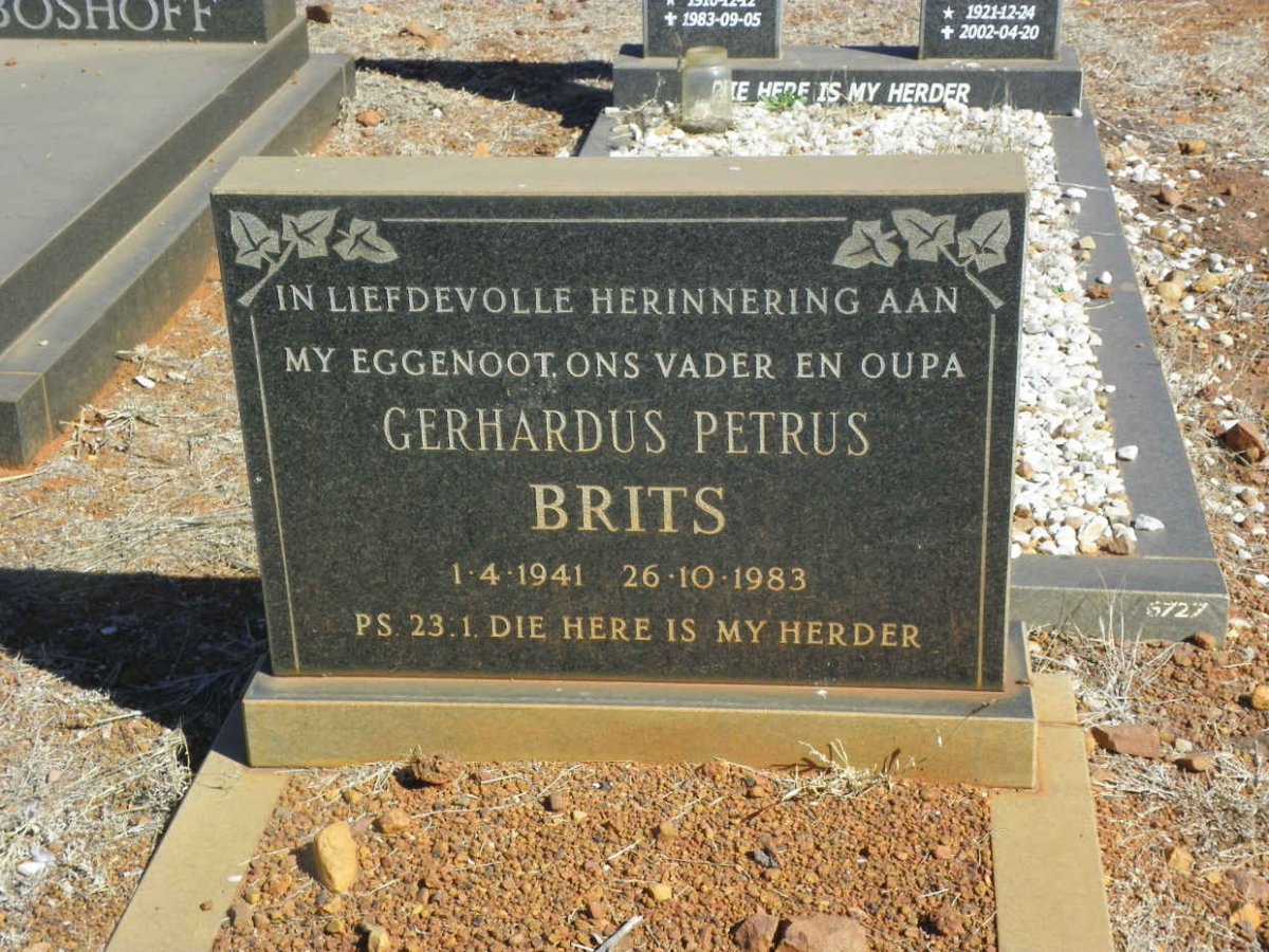 BRITS Gerhardus Petrus 1941-1983