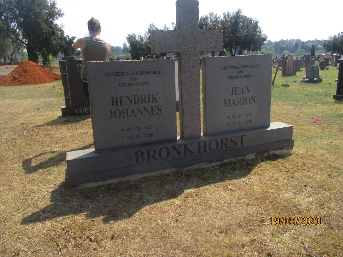 BRONKHORST Hendrik Johannes 1937-2005 &amp; Jean Marion 1939-2006