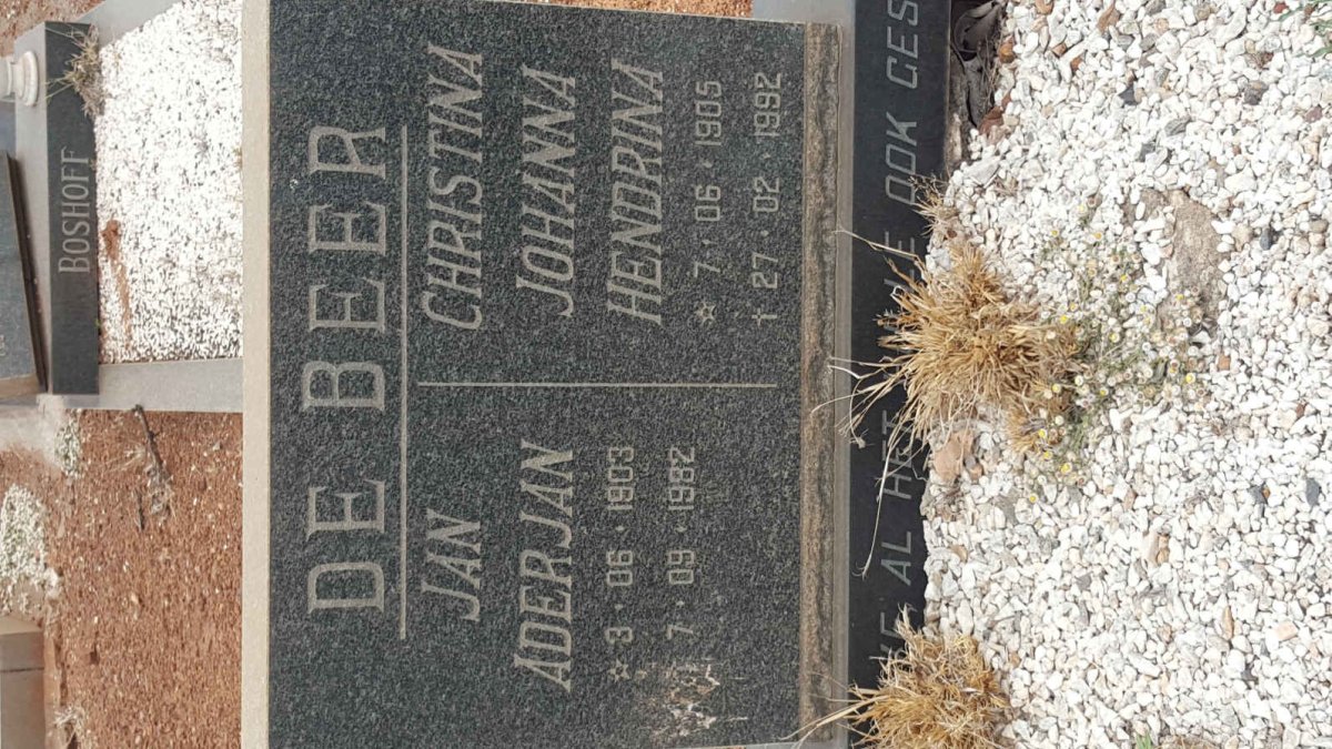 BEER Jan Aderjan 1903-1982 &amp; Christina Johanna Hendrina 1905-1992